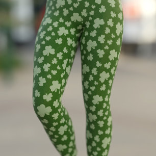 Cute Lucky Green Shamrock St Patricks Day Leggings