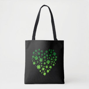 Cute Lucky Heart Shamrock Happy St Patricks Day Tote Bag