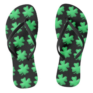 Cute Lucky Irish Shamrock Flip Flops