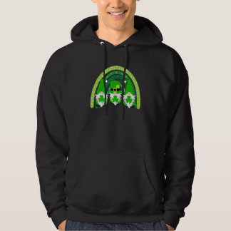 Cute Lucky Rainbow Gnome Happy St Patricks Day Fam Hoodie