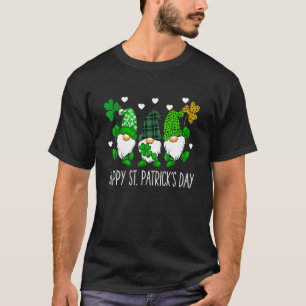 Cute Lucky Rainbow Gnome Happy St Patricks Day Fam T-Shirt
