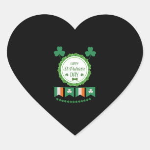 Cute Lucky Rainbow Gnome Happy St Patricks Day  Heart Sticker