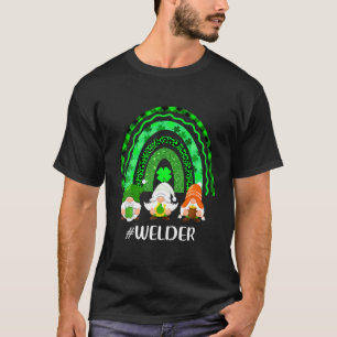 Cute Lucky Rainbow Welder Gnome Leopard Happy St P T-Shirt