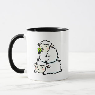Cute Lucky Sheep St. Patrick's Day Clover Mug