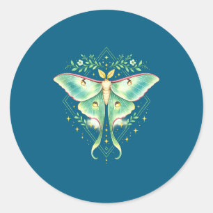 Cute luna moth beautiful butterfly insect lover classic round sticker