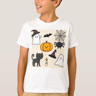 Cute lunch with Happy Halloween cartoon T-Shirt