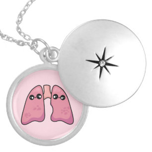 Cute Lungs - Human Biology Locket Necklace