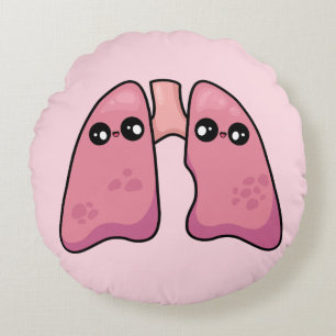 Cute Lungs - Human Biology Round Cushion