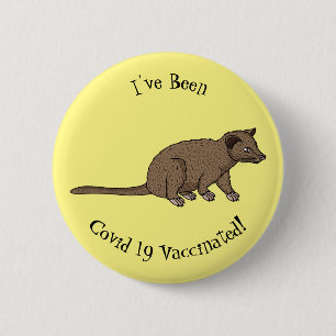 Cute luwak civet cartoon illustration 6 cm round badge