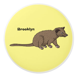 Cute luwak civet cartoon illustration ceramic knob