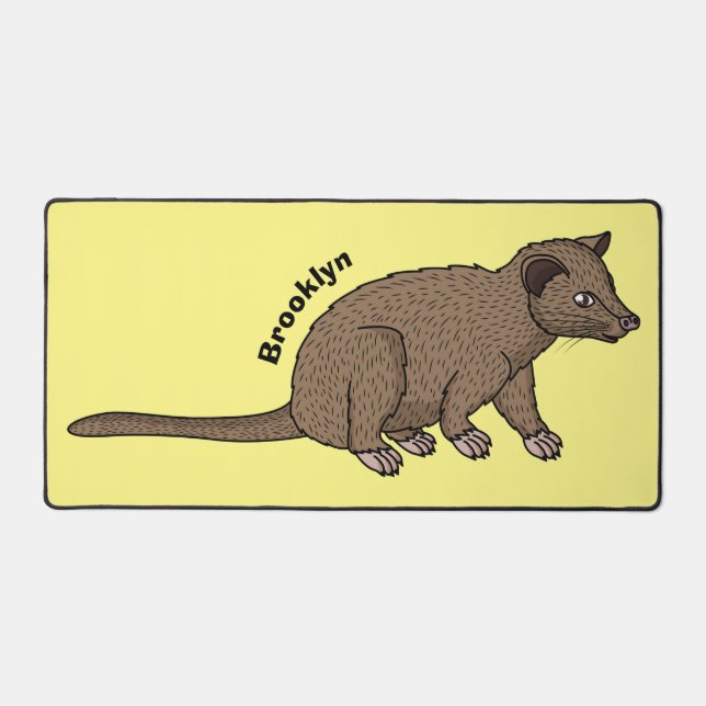 Cute luwak civet cartoon illustration  desk mat (Front)