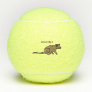 Cute luwak civet cartoon illustration tennis balls