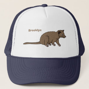 Cute luwak civet cartoon illustration  trucker hat