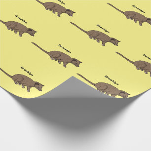 Cute luwak civet cartoon illustration wrapping paper