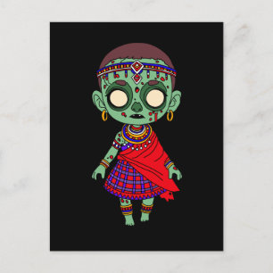 Cute Maasai Zombie Postcard