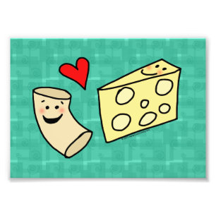 Cute Macaroni Loves Cheese Art Print
