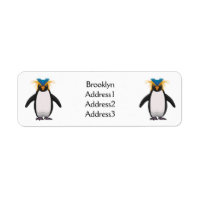 Cute macaroni penguin cartoon illustration