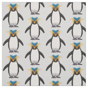 Cute macaroni penguin cartoon illustration fabric