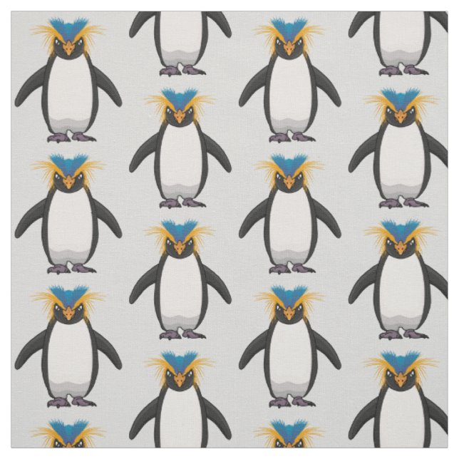 Cute macaroni penguin cartoon illustration fabric (Swatch)