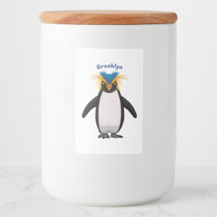 Cute macaroni penguin cartoon illustration food label