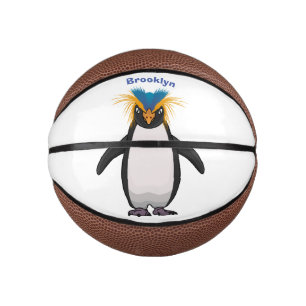 Cute macaroni penguin cartoon illustration mini basketball