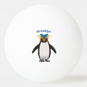 Cute macaroni penguin cartoon illustration ping pong ball