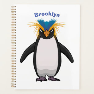 Cute macaroni penguin cartoon illustration planner