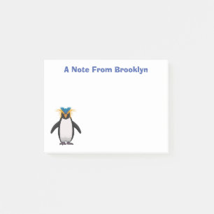 Cute macaroni penguin cartoon illustration post-it notes