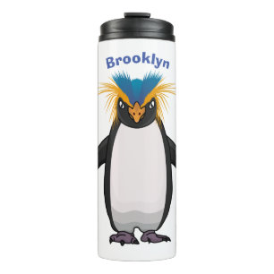 Cute macaroni penguin cartoon illustration thermal tumbler
