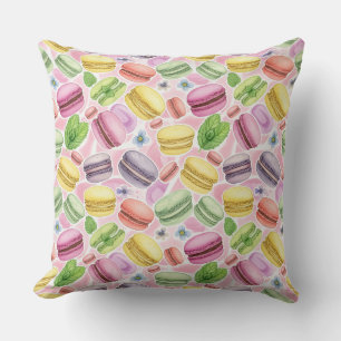 Cute Macarons and Mint by Natasha Us Cushion