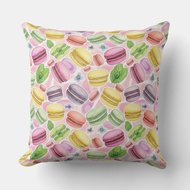  Cute Macarons and Mint by Natasha Us   Cushion (Front)