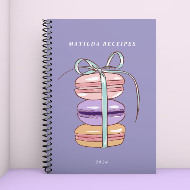 Cute  Macarons Pastry Chef Baking Recipe Name Notebook (Creator Uploaded)