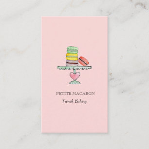 Cute Macarons pink bakery  business card