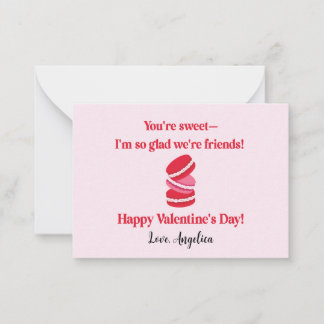 Cute Macarons Valentines Day Classroom Card