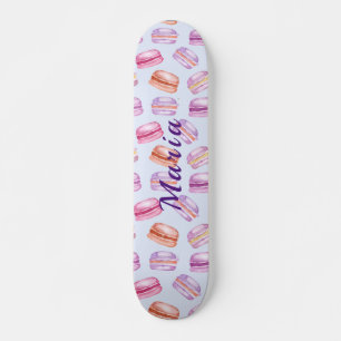 Cute macaroons custom name skateboard