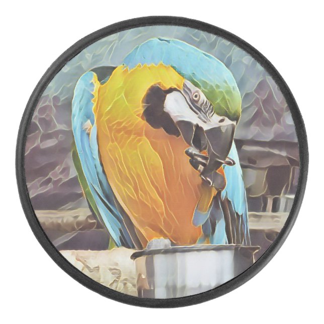 CUTE MACAW HOCKEY PUCK (Front)