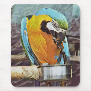 CUTE MACAW MOUSE MAT
