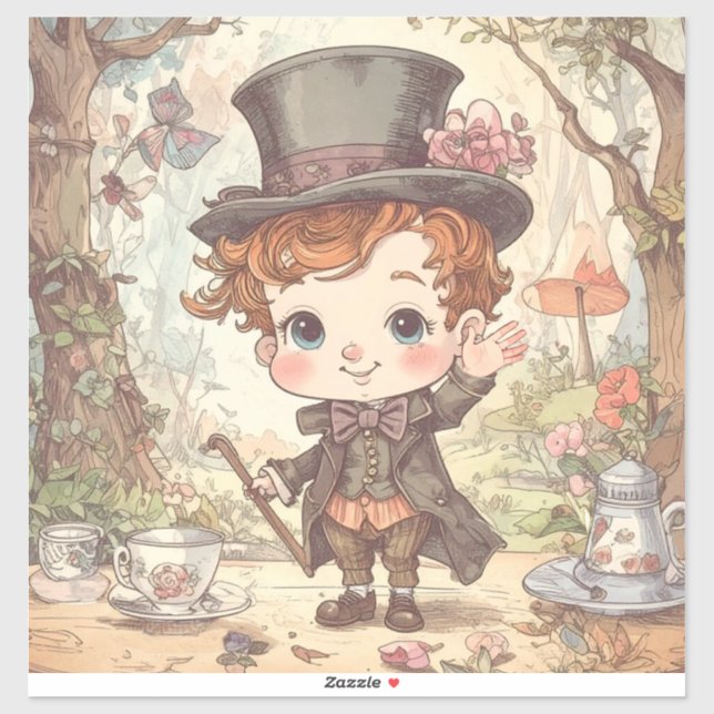 Cute Mad Hatter Whimsical Wonderland Woodland Art (Sheet)