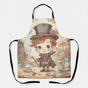 Cute Mad Hatter Whimsical Wonderland Woodland Art Apron