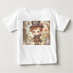 Cute Mad Hatter Whimsical Wonderland Woodland Art Baby T-Shirt