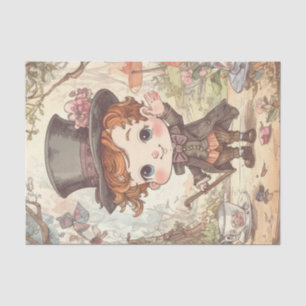 Cute Mad Hatter Whimsical Wonderland Woodland Art Tissue Paper