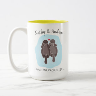 Cute Made for Each Otter Customised Gift Him Her Two-Tone Coffee Mug