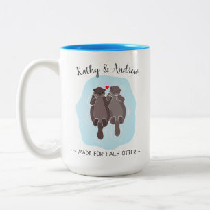 Cute Made for Each Otter Customised Gift Him Her Two-Tone Coffee Mug