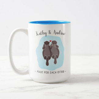 Cute Made for Each Otter Customised Gift Him Her Two-Tone Coffee Mug