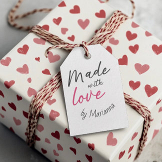 Cute Made with love sticker Gift Tags