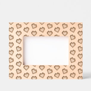 Cute Magenta Dark Pink Gemstone Heart pattern Etched Frames