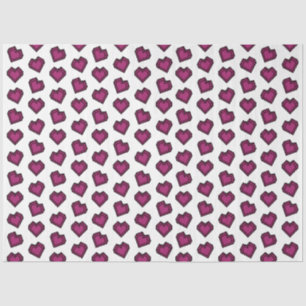 Cute Magenta Dark Pink Gemstone Heart pattern Tissue Paper