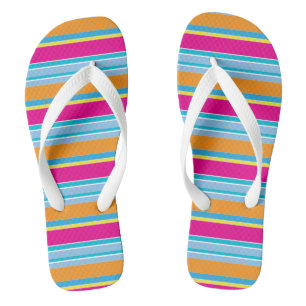 Cute magic colourful stripes flip flops