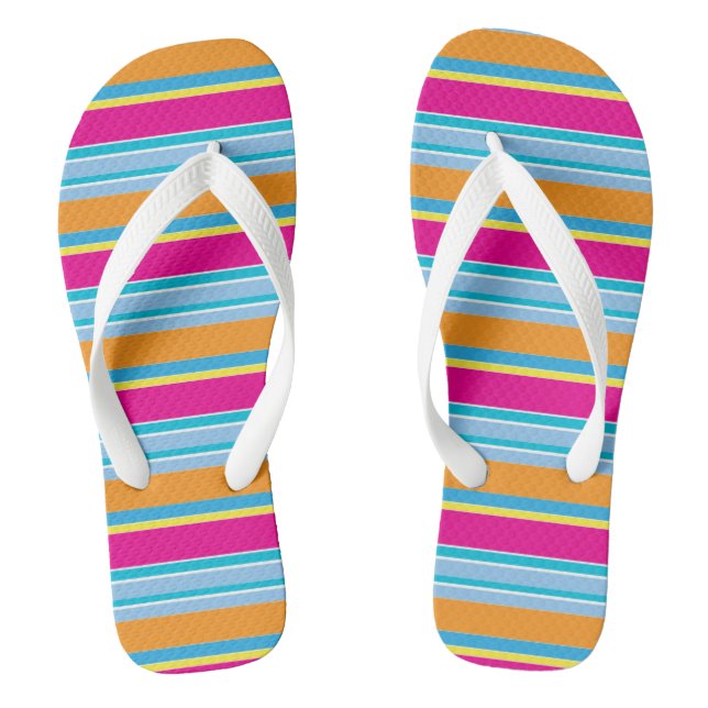 Cute magic colourful stripes flip flops (Footbed)