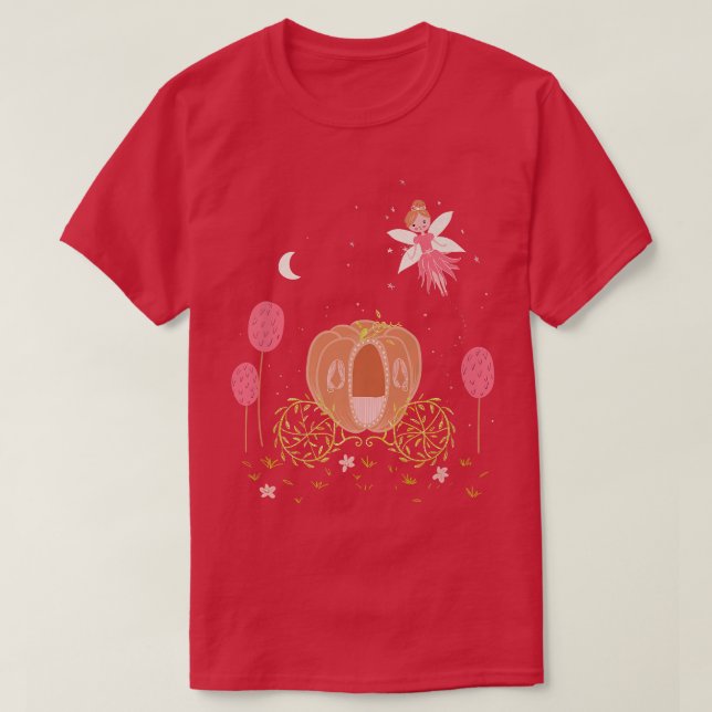 Cute Magic Fairy Wish Stick Pumpkin Coach Christma T-Shirt (Design Front)